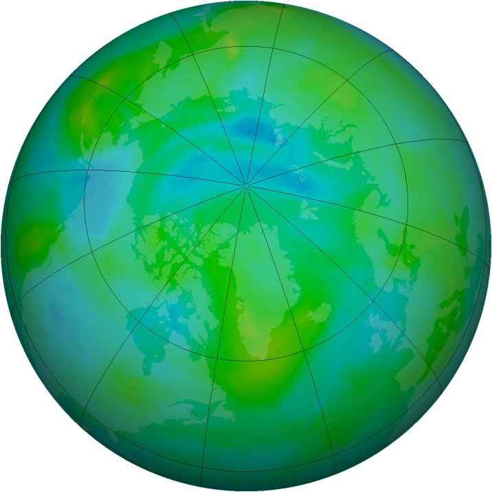 Arctic ozone map for 02 September 2013